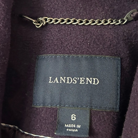 LANDS END Purple Plum Wool Cashmere Blend Pea Coat 6 - Picture 5 of 9